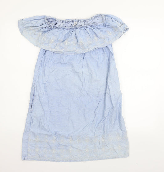 Front view of Denim & Co. women’s blue fit & flare, size UK 12