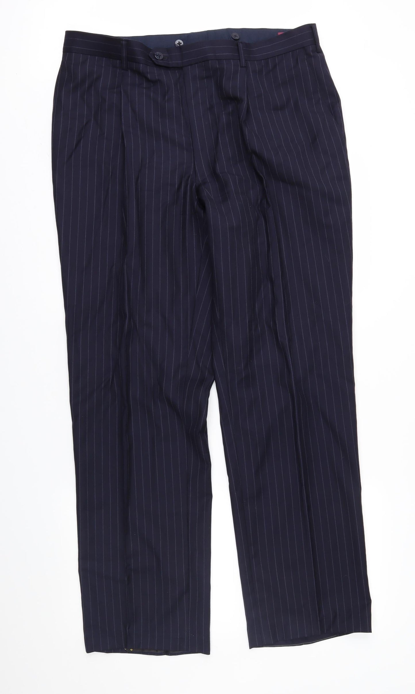 Punjab House Mens Blue Striped  Trousers  Size 36 in L31 in