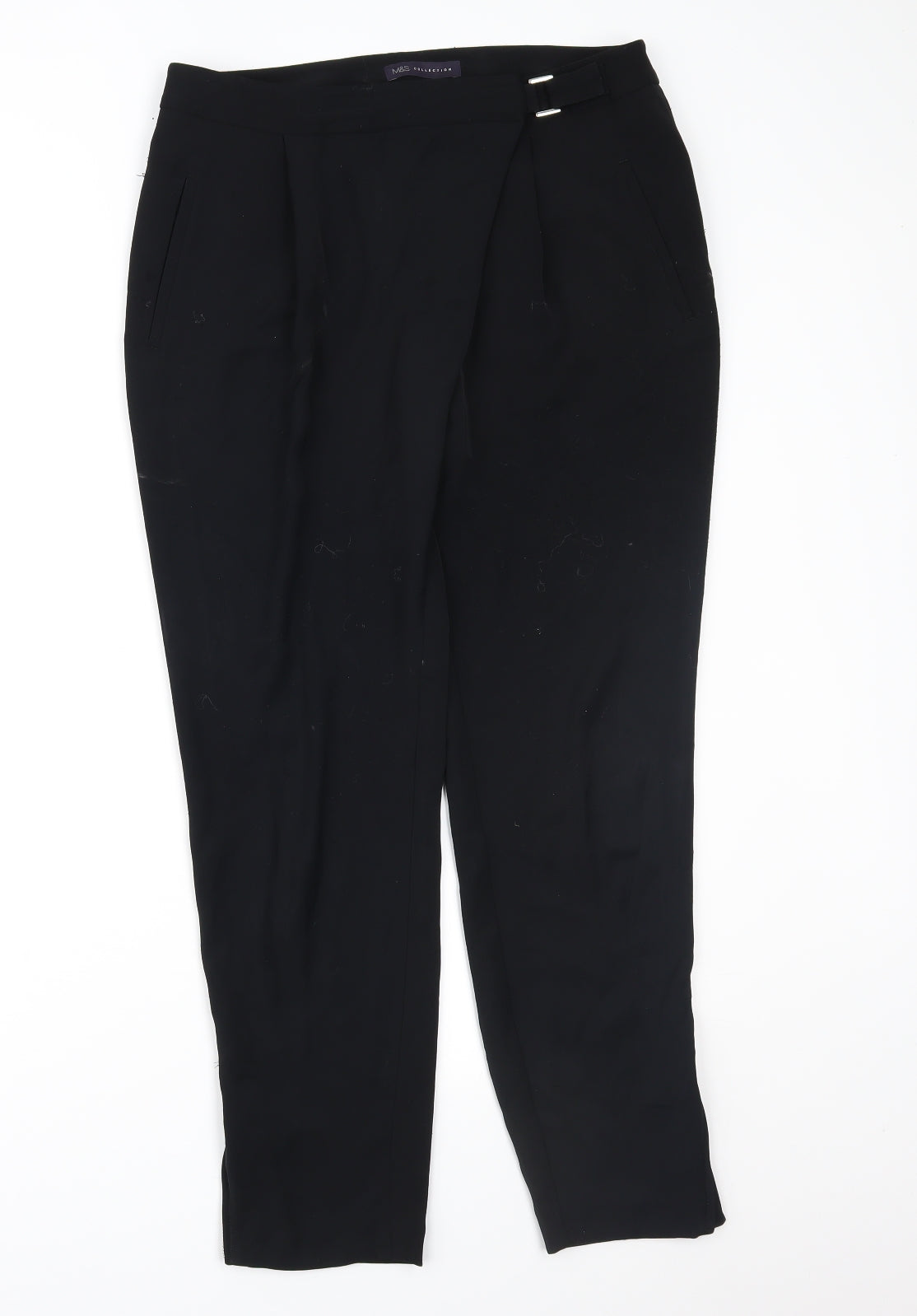 Womens UK Size 12 Marks and Spencer Regular Fit  Black Trousers