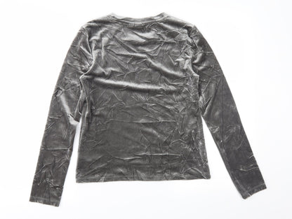Womens UK Size XS Gap Silver Basic Blouse