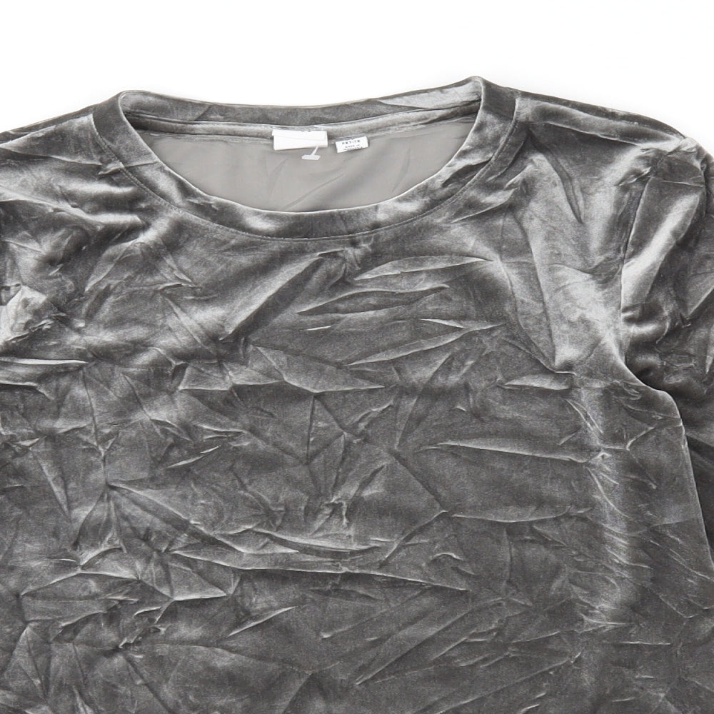 Womens UK Size XS Gap Silver Basic Blouse