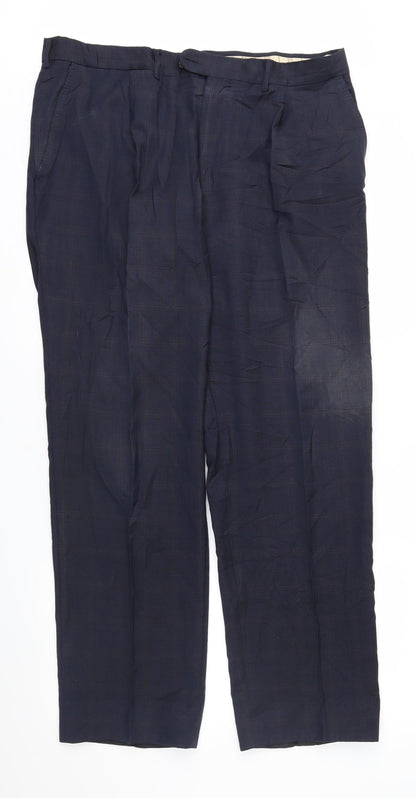 Preworn Mens Blue Check  Trousers  Size 36 in L31 in