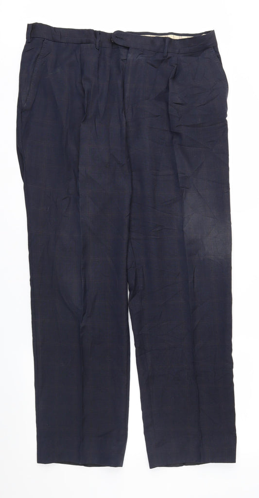 Preworn Mens Blue Check  Trousers  Size 36 in L31 in