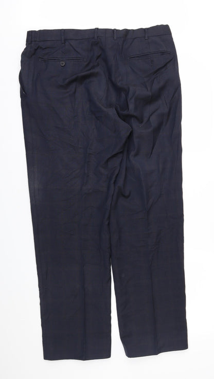 Preworn Mens Blue Check  Trousers  Size 36 in L31 in