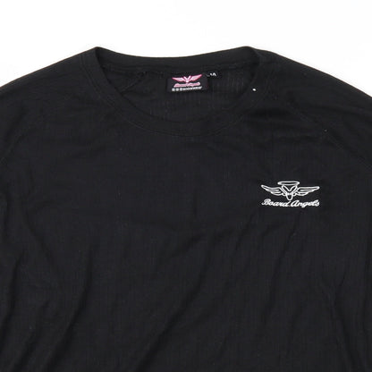 Board Angels Womens Black   Basic T-Shirt Size 14