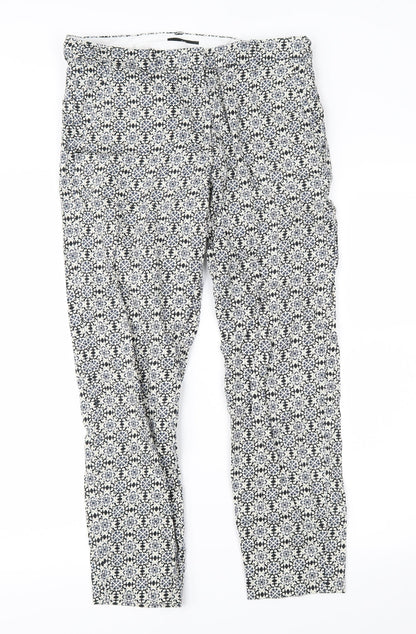 Womens UK Size 30 in H&M Regular Fit Cropped Black Trousers
