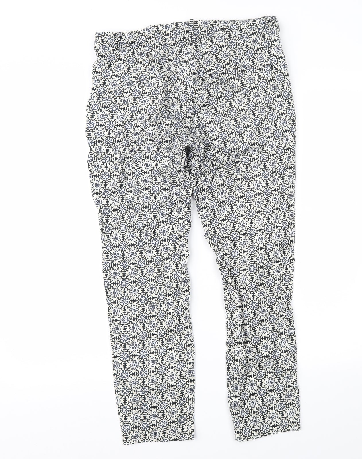 Womens UK Size 30 in H&M Regular Fit Cropped Black Trousers