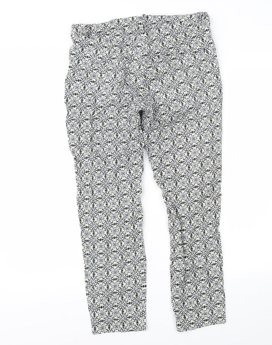 Womens UK Size 30 in H&M Regular Fit Cropped Black Trousers