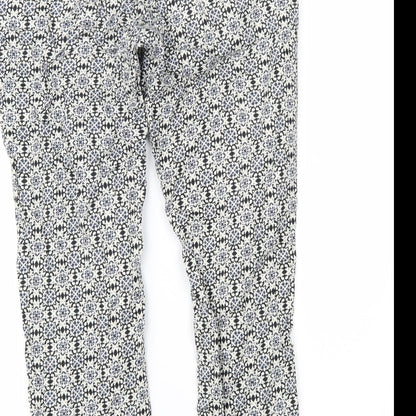 Womens UK Size 30 in H&M Regular Fit Cropped Black Trousers