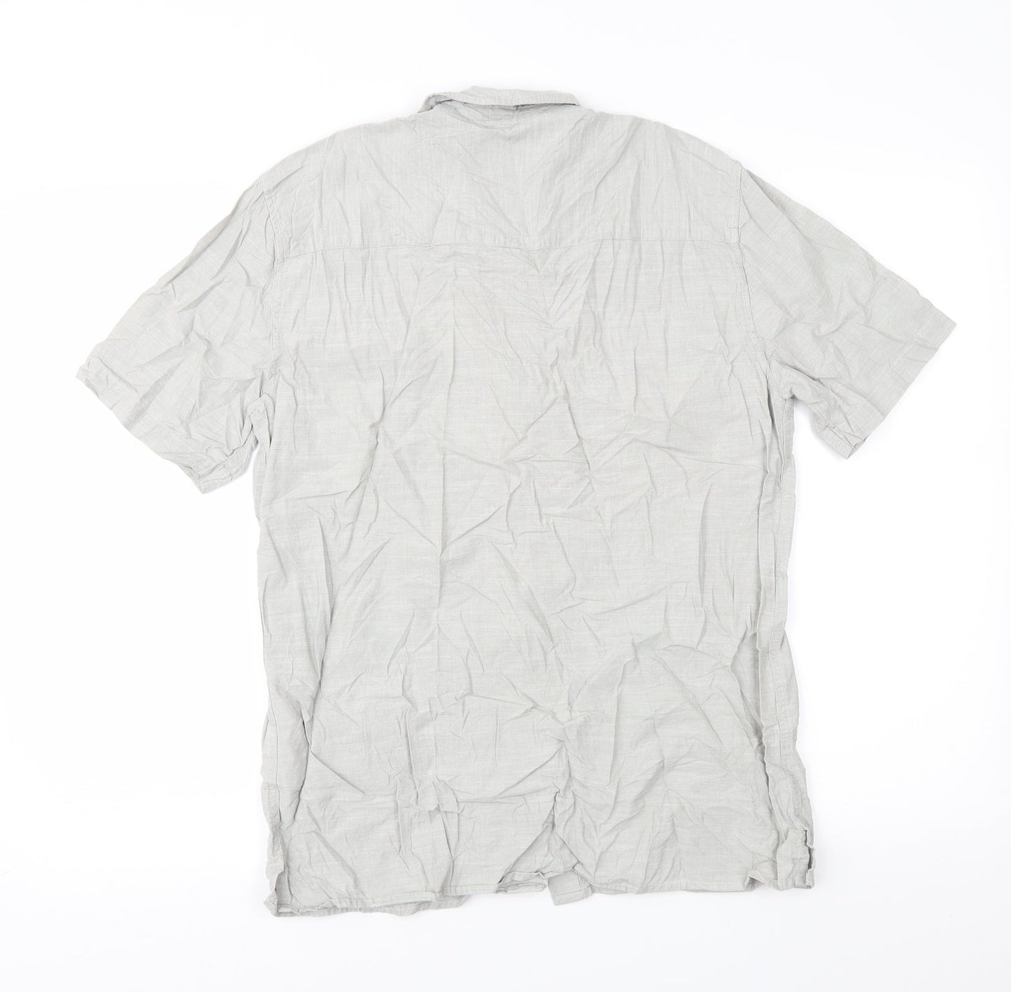 Mens UK Size M Topman Grey  Button-Up Short Sleeve Casual Shirt