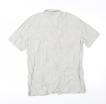 Mens UK Size M Topman Grey  Button-Up Short Sleeve Casual Shirt