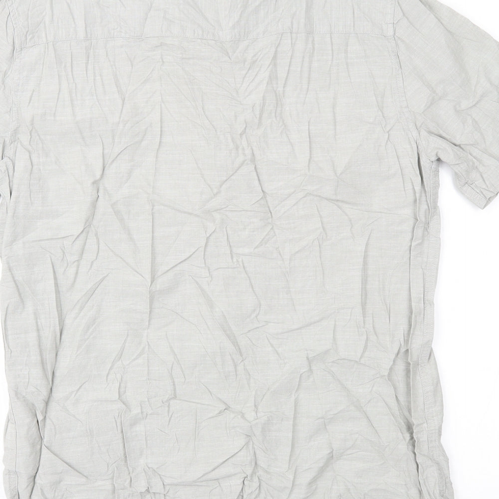 Mens UK Size M Topman Grey  Button-Up Short Sleeve Casual Shirt