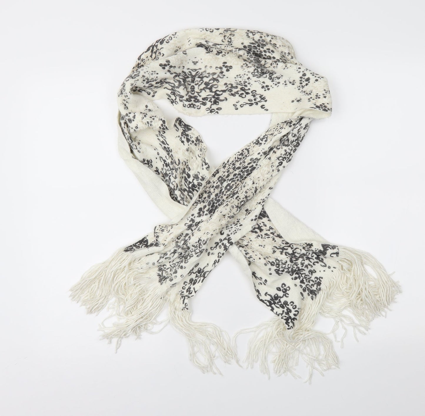 Preworn Womens Ivory Animal Print   Scarf