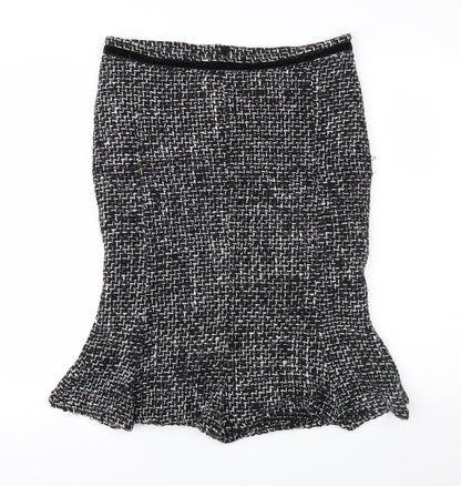 Made in Italy Womens Black Geometric  Trumpet Skirt Size L