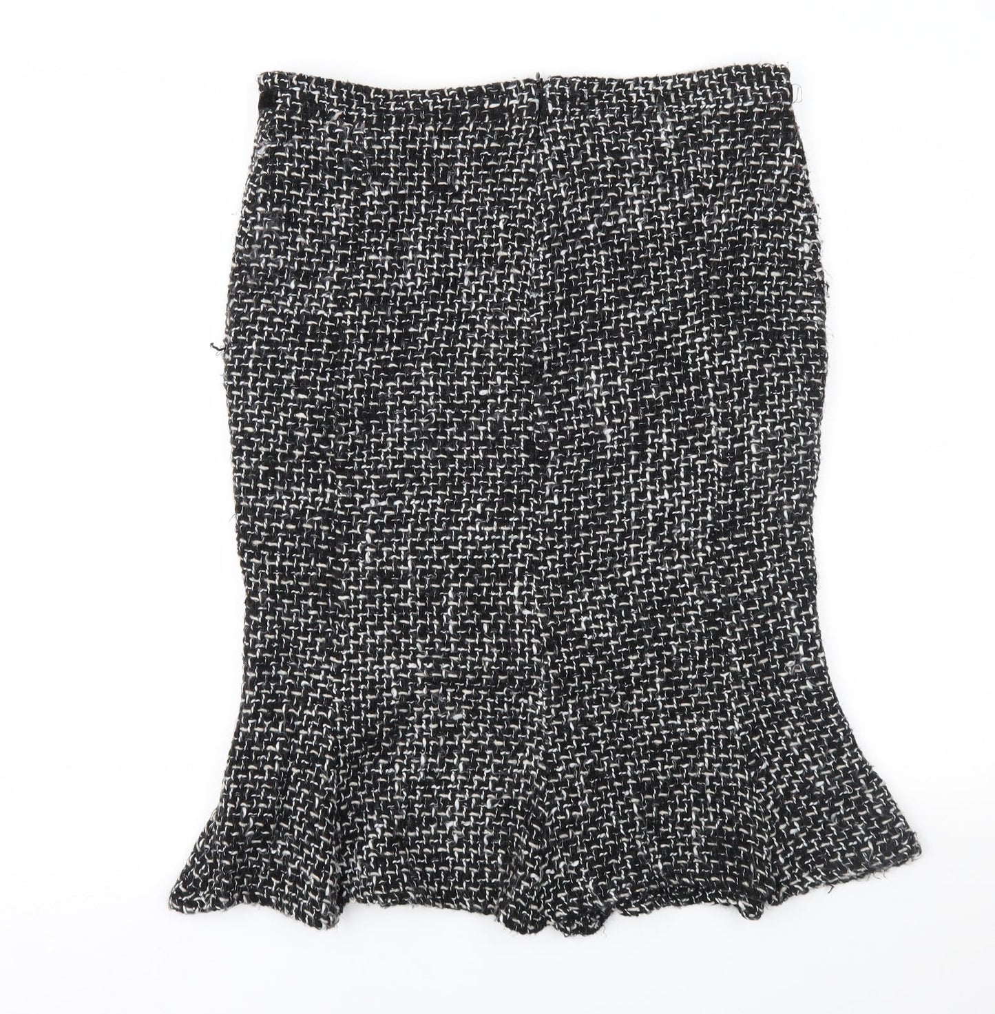 Made in Italy Womens Black Geometric  Trumpet Skirt Size L
