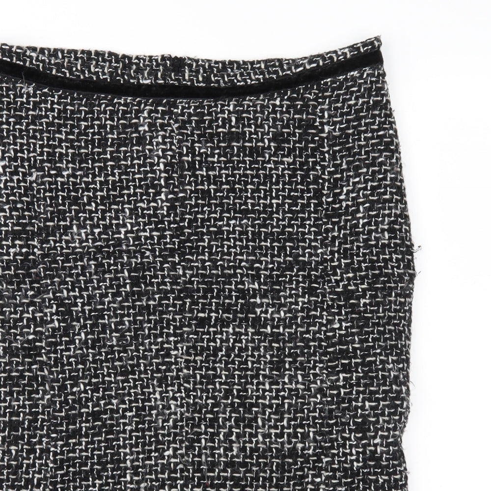 Made in Italy Womens Black Geometric  Trumpet Skirt Size L