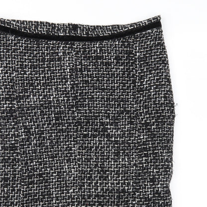 Made in Italy Womens Black Geometric  Trumpet Skirt Size L