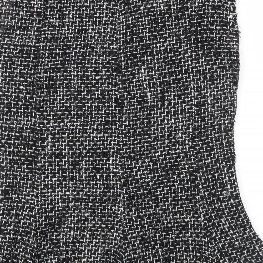 Made in Italy Womens Black Geometric  Trumpet Skirt Size L