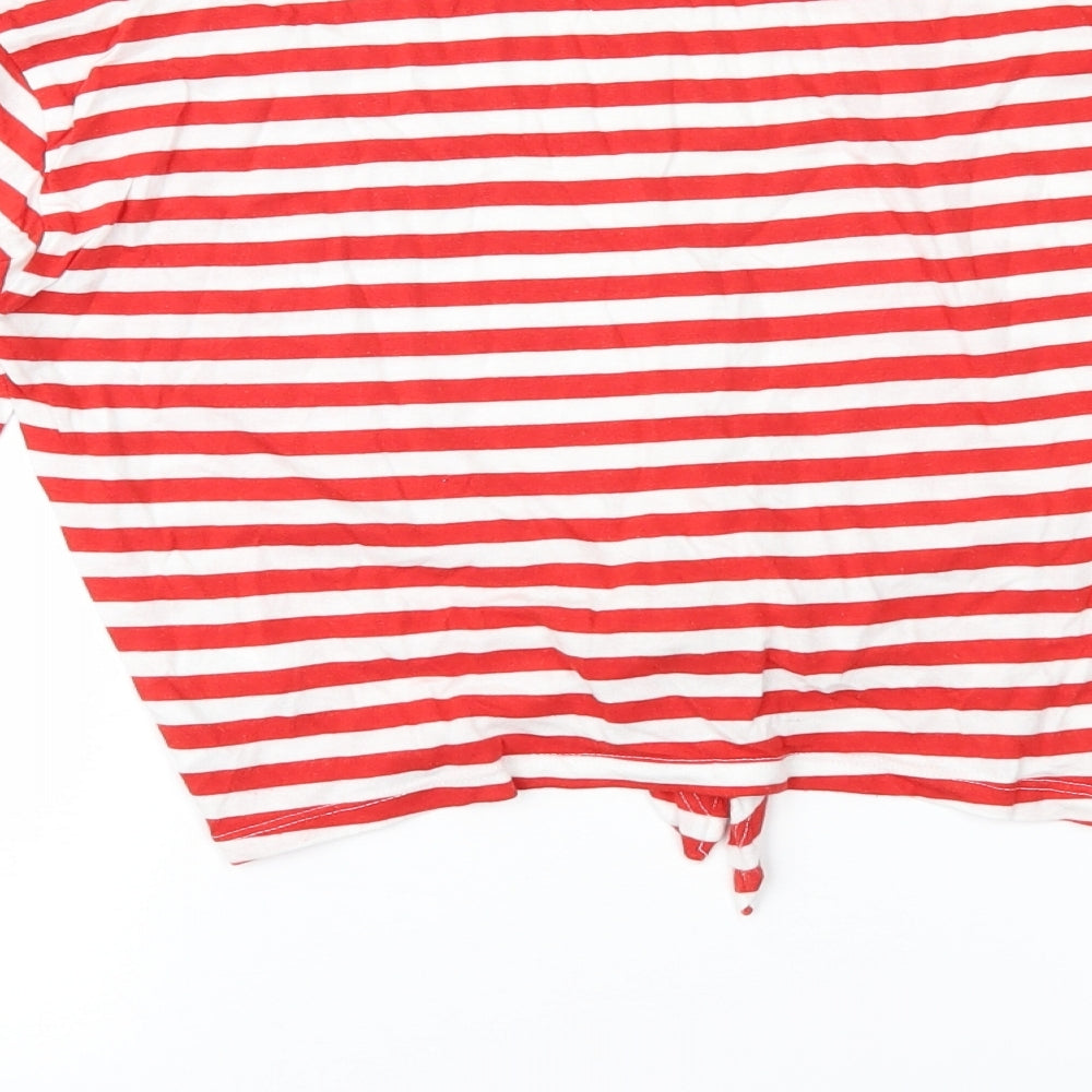 Womens UK Size XS Divided Red Basic T-Shirt