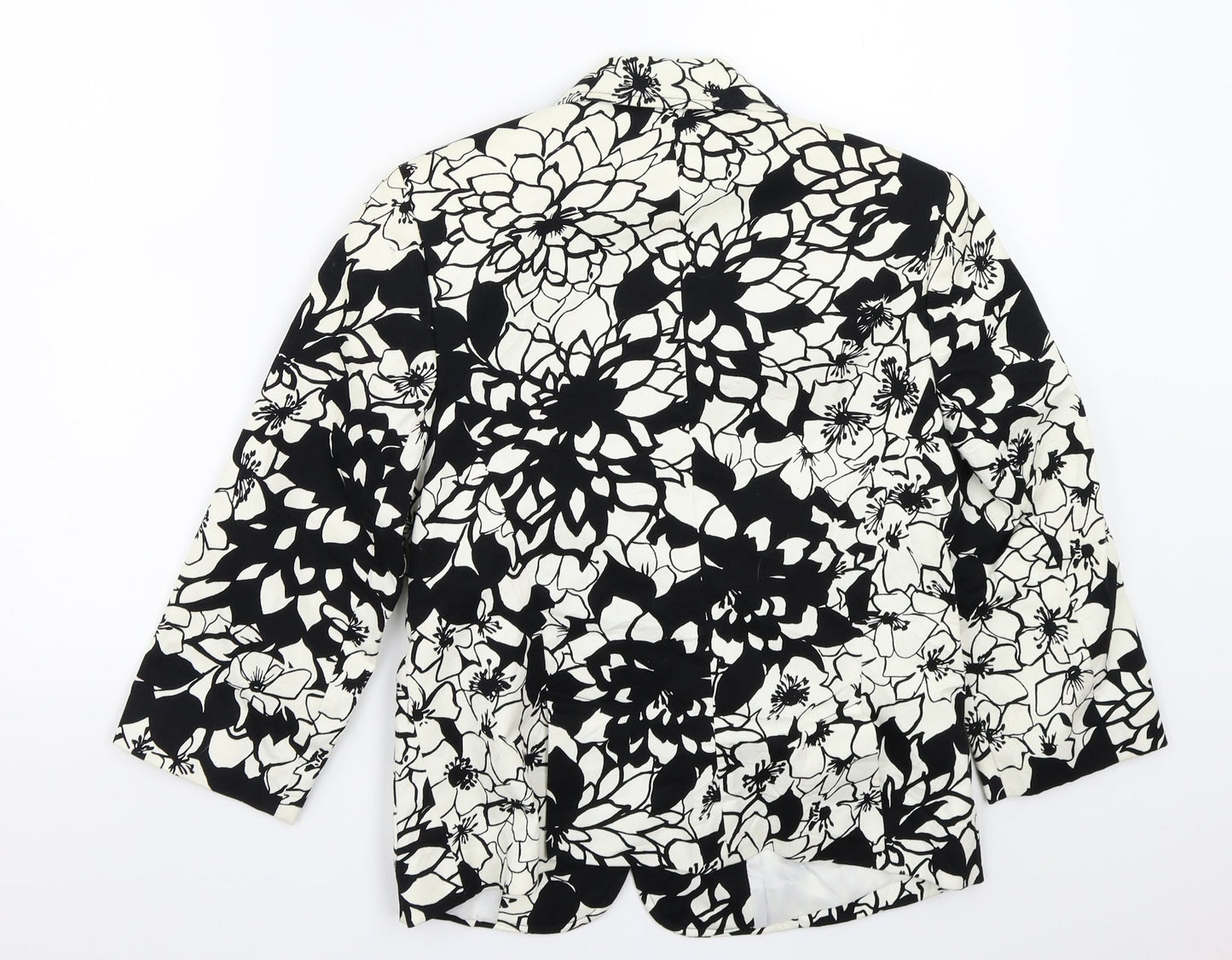 George Womens Black Floral  Jacket Coat Size 12
