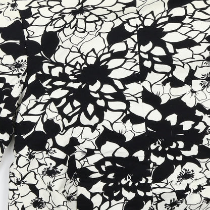 George Womens Black Floral  Jacket Coat Size 12