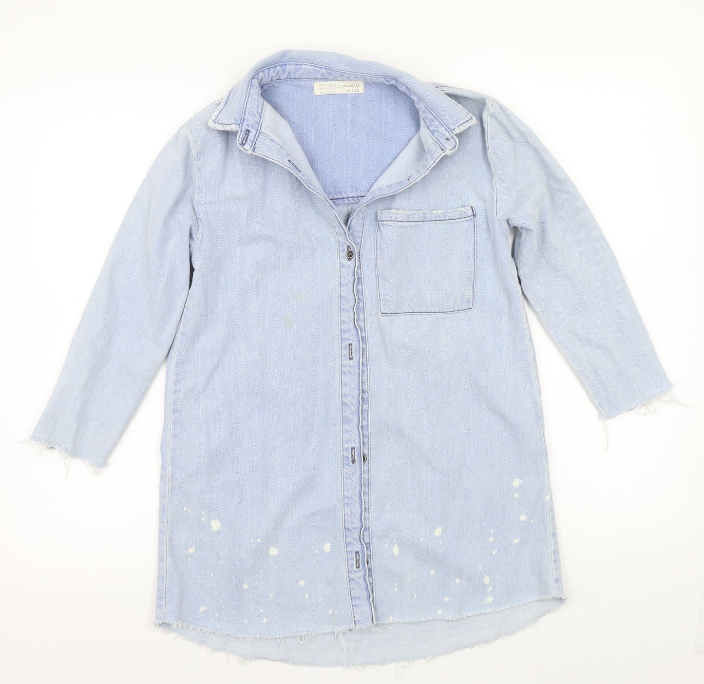 Zara Girls Blue   Basic Button-Up Size 9-10 Years