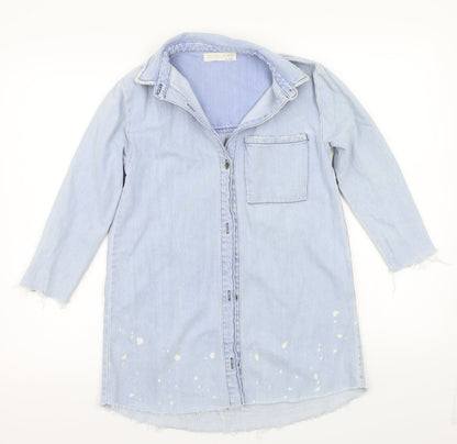 Zara Girls Blue   Basic Button-Up Size 9-10 Years