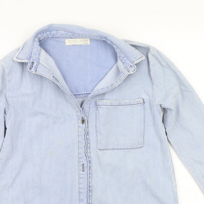 Zara Girls Blue   Basic Button-Up Size 9-10 Years