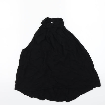 Womens UK Size S Pieces Black Basic T-Shirt