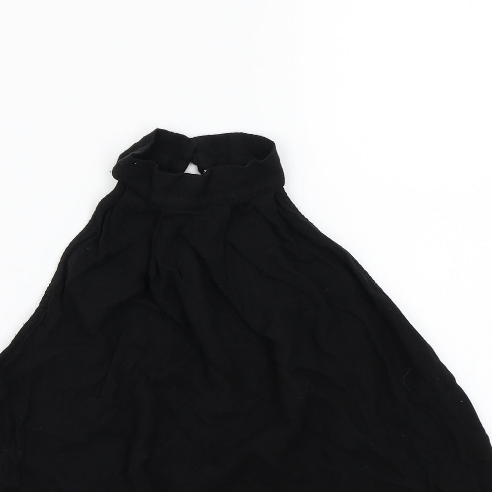 Womens UK Size S Pieces Black Basic T-Shirt