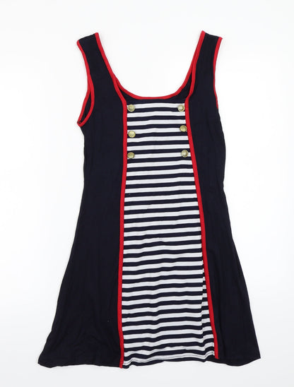 Smoove Womens Blue Striped  A-Line  Size M