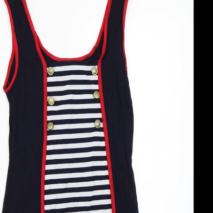 Smoove Womens Blue Striped  A-Line  Size M