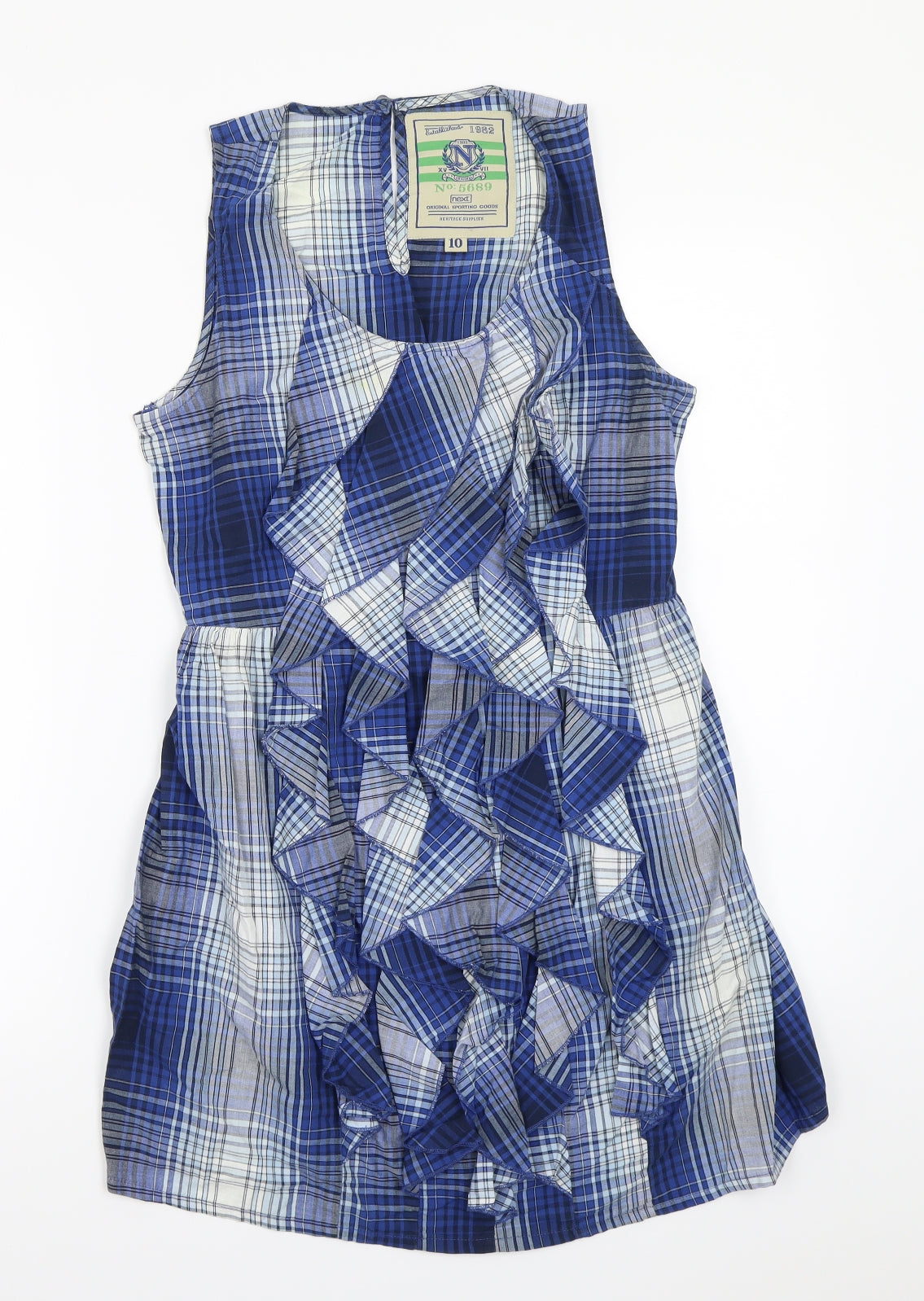 NEXT Womens Blue Check  A-Line  Size 10