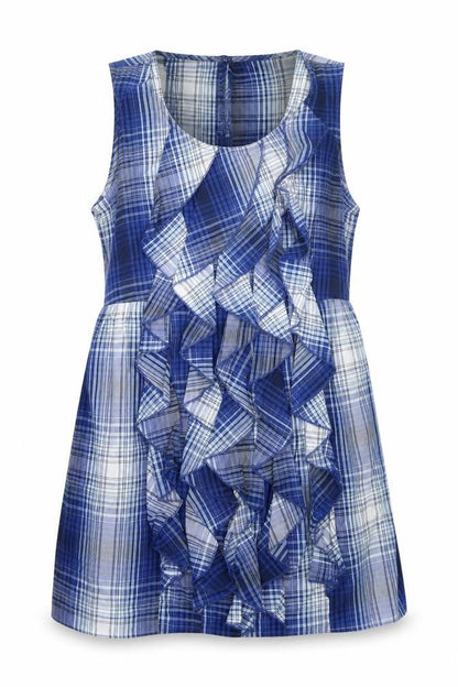 Next Womens Blue Check  A-Line  Size 10