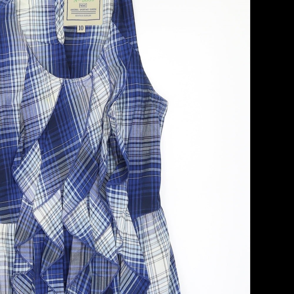 NEXT Womens Blue Check  A-Line  Size 10
