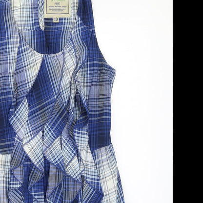 NEXT Womens Blue Check  A-Line  Size 10