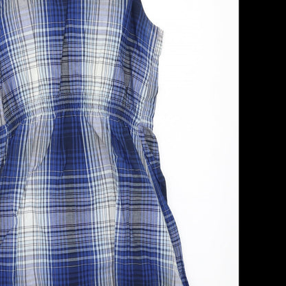 NEXT Womens Blue Check  A-Line  Size 10