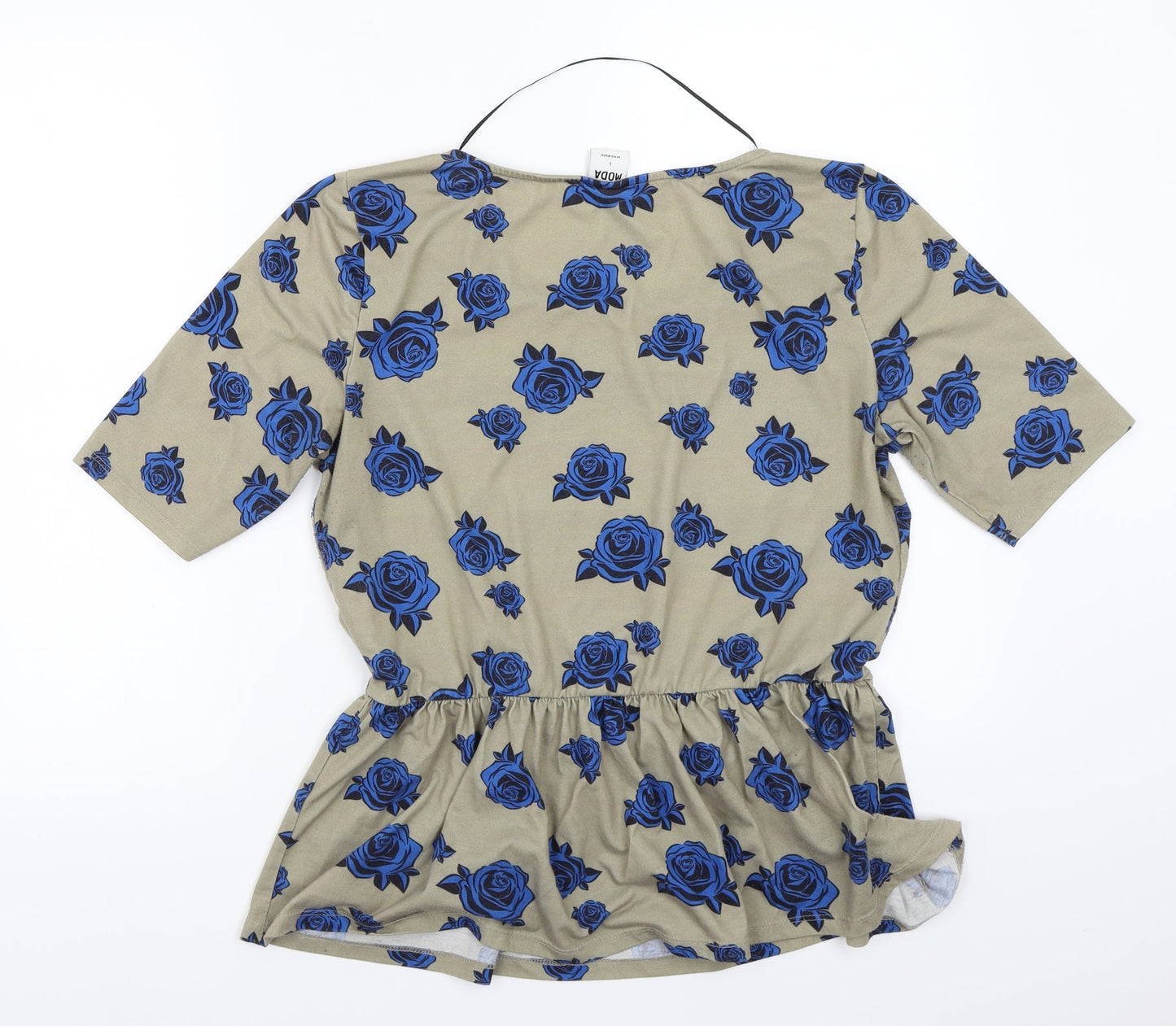 VERO MODA Womens Green Floral  Basic T-Shirt Size L