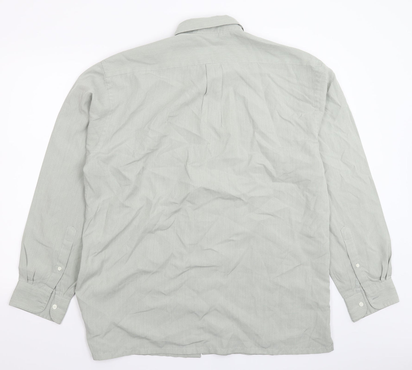 Mens UK Size L Marks and Spencer Grey  Button-Up Long Sleeve Casual Shirt