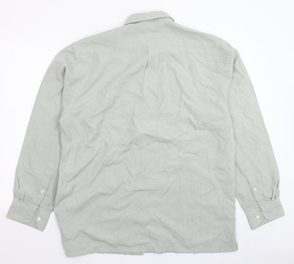 Mens UK Size L Marks and Spencer Grey  Button-Up Long Sleeve Casual Shirt