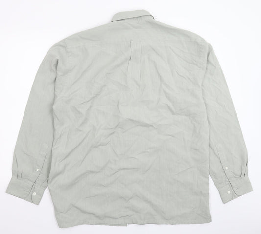 Mens UK Size L Marks and Spencer Grey  Button-Up Long Sleeve Casual Shirt