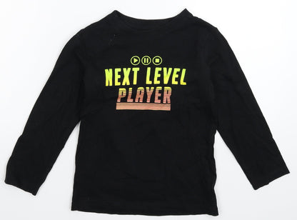 Studio Boys Black   Basic T-Shirt Size 6-7 Years