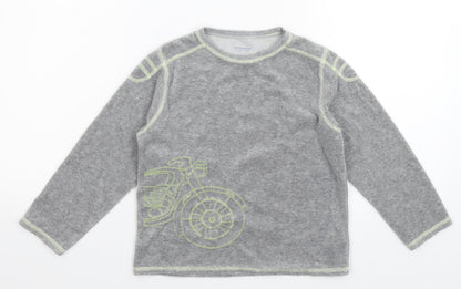 Vertbaudet Girls Grey Solid  Top Pyjama Top Size 6 Years
