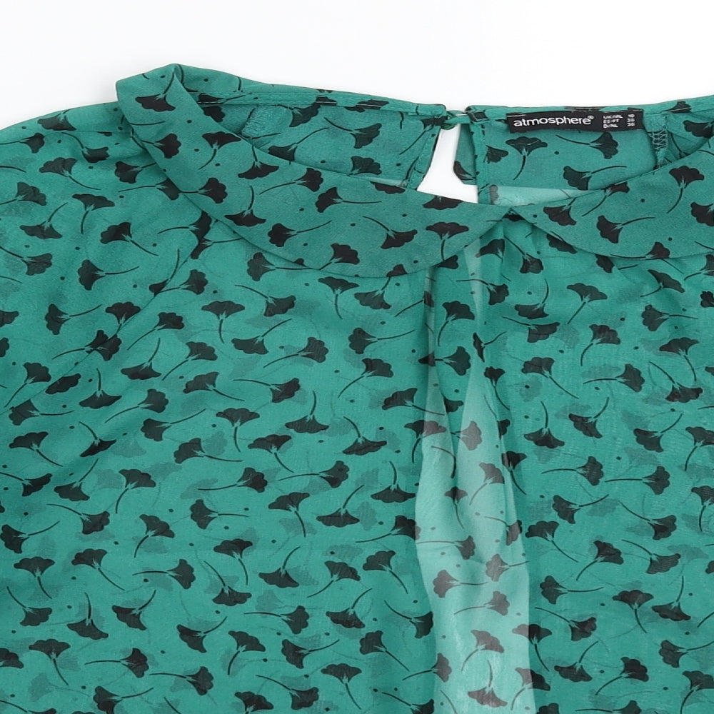 Womens UK Size 10 Atmosphere Green Basic Blouse