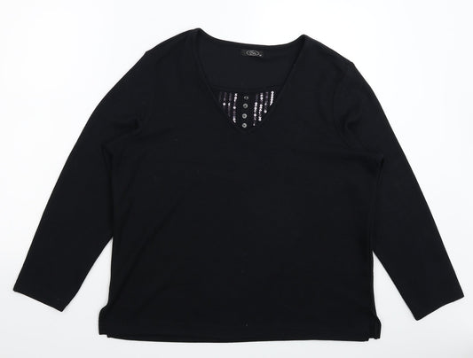 BM Womens Black  Knit Pullover Jumper Size M
