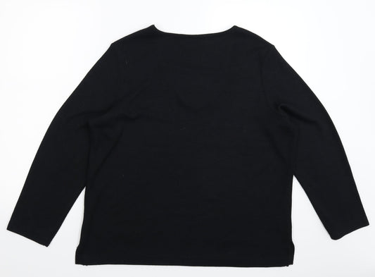BM Womens Black  Knit Pullover Jumper Size M