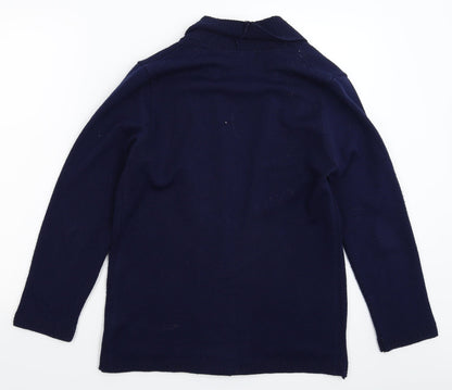 Classic Womens Blue  Knit Cardigan Jumper Size M