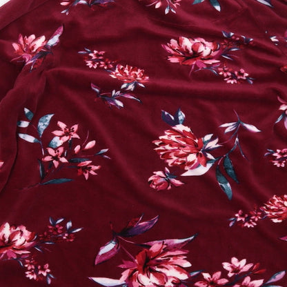 Love To Lounge Womens Multicoloured Floral Fleece Top Pyjama Top Size 8