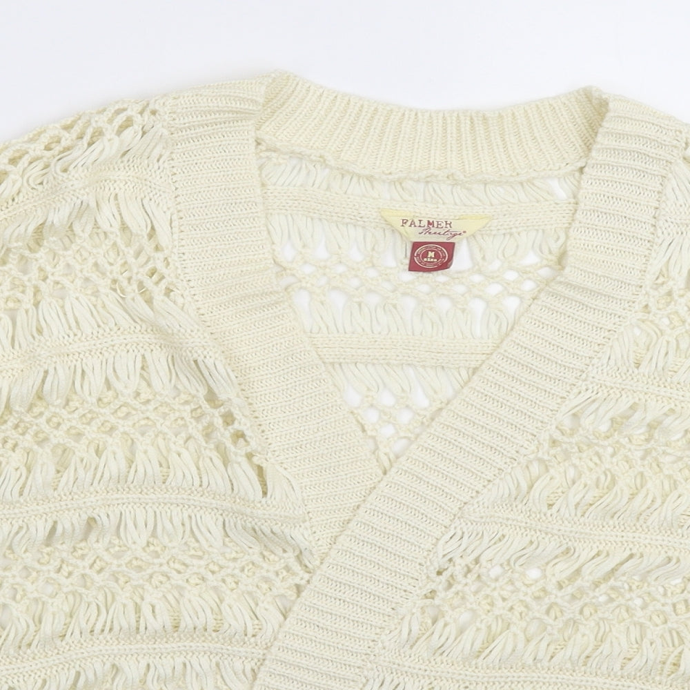 Falmer Womens White  Knit Pullover Jumper Size M