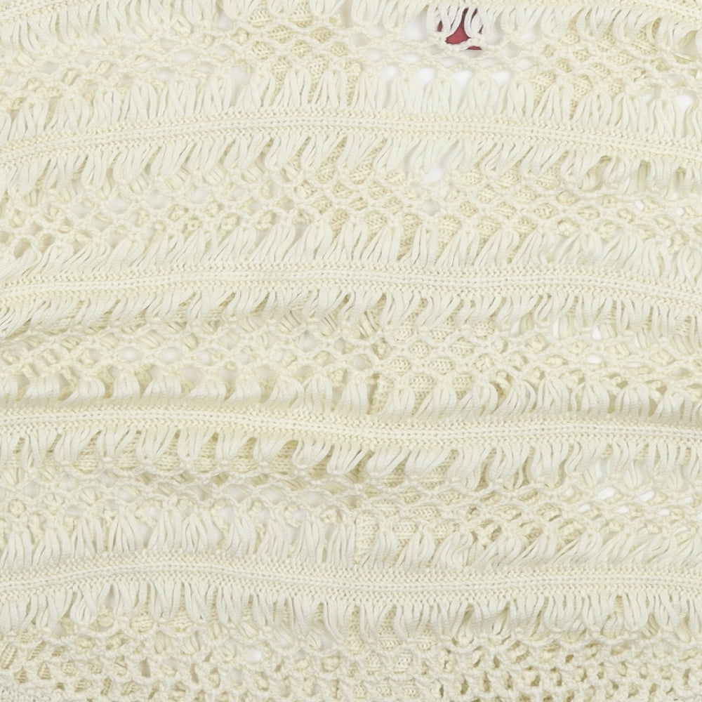 Falmer Womens White  Knit Pullover Jumper Size M